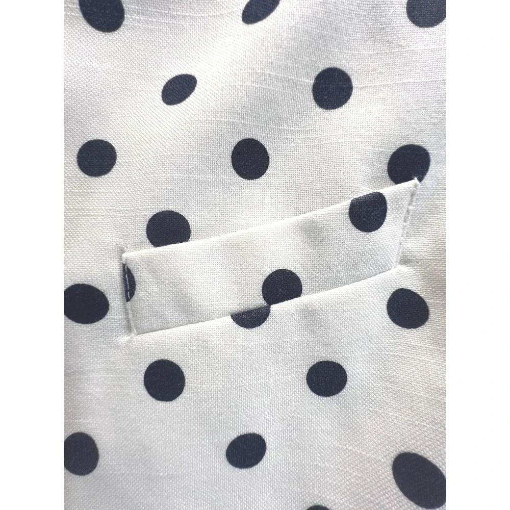 Kasper for ASL Vintage White Navy Polka Dot Short Sleeve Blazer Jacket Size 6